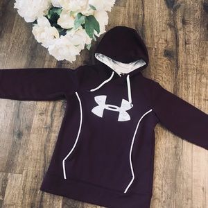 Under Armour Maroon Hoodie with White Logo